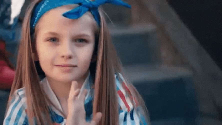Sassy Little Girl Wearing Bandana GIF