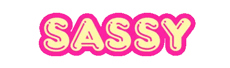 Sassy Pink Yellow Letters