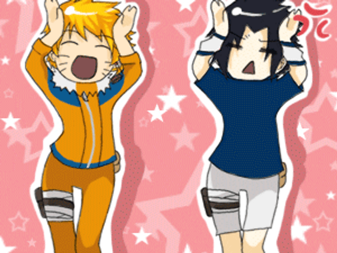Sasuke And Naruto Dancing GIF