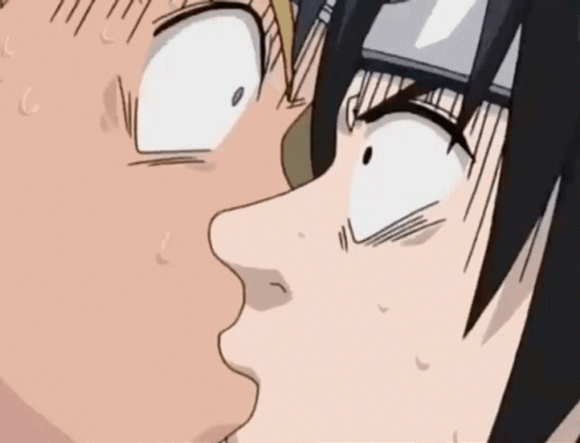 Sasuke And Naruto Kiss GIF