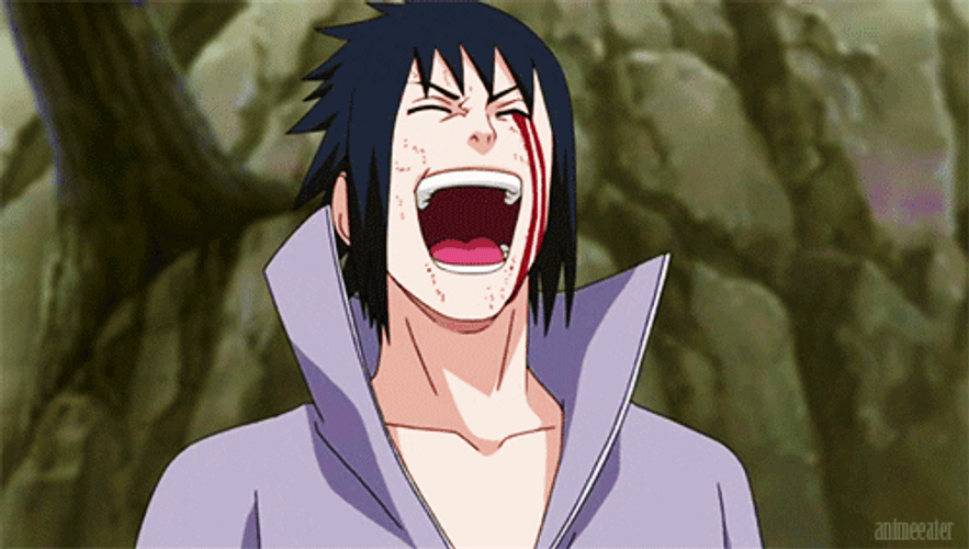 Sasuke Laughing Out Loud GIF