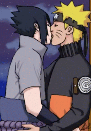 Sasuke Naruto Kissing GIF