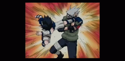 Sasuke Naruto Power Kick GIF