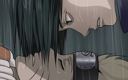 Sasuke Naruto Raining GIF