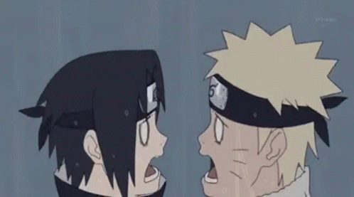 Sasuke Naruto Shocked Kiss GIF