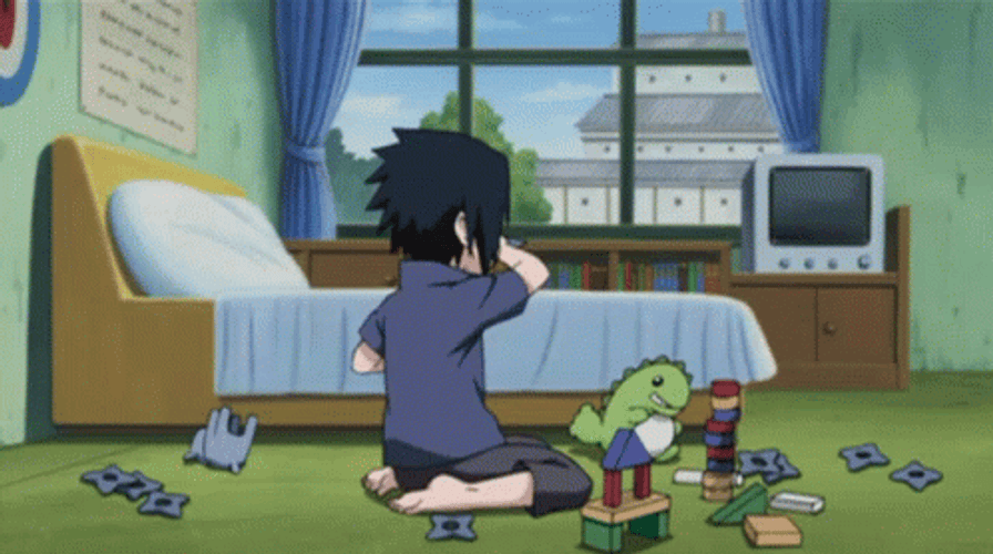 Sasuke Playing With Toys GIF