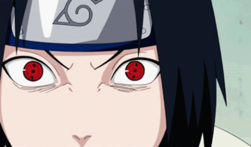 Sasuke Sharingan Glaring Red Eyes GIF