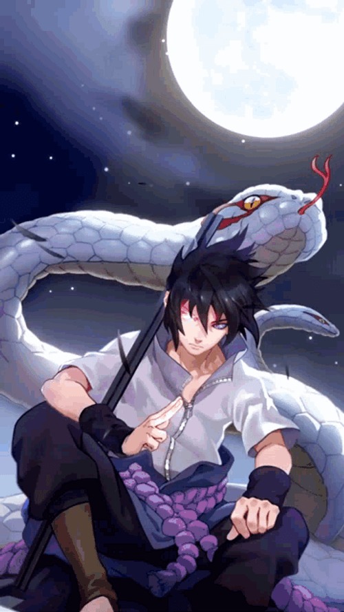 Sasuke With Aoda Snake GIF