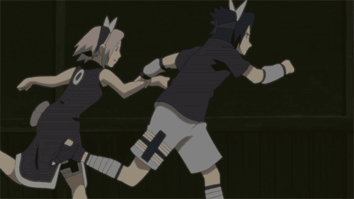 Sasusaku Sakura Sasuke Running Together GIF