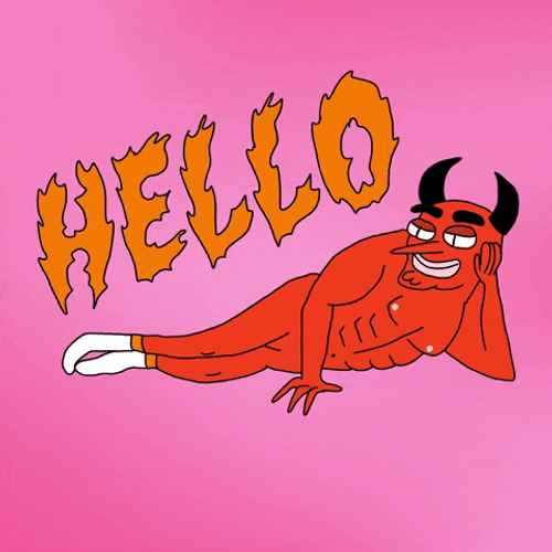Satan Hell Hello Pose Animation GIF
