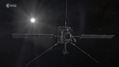 Satellite Passing By Planet Venus GIF