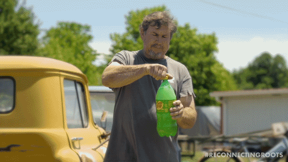 Satisfying Hillbilly Pouring Mountain Dew GIF