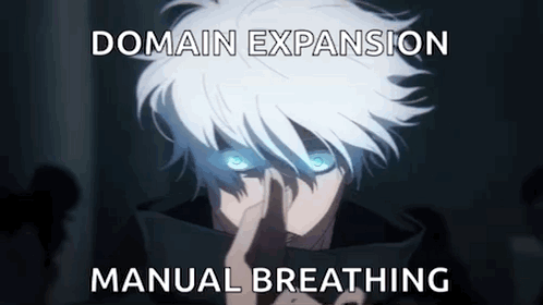 Satoru Gojo Domain Expansion Manual Breathing GIF