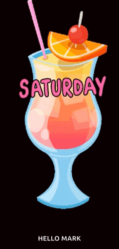 Saturday Drink With Straws And Fruit GIF