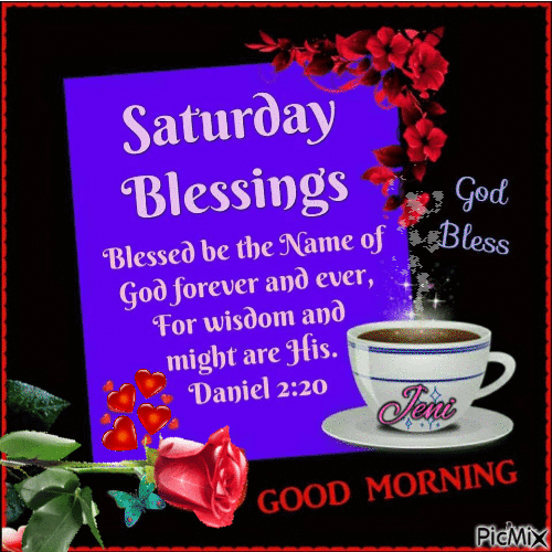 Saturday Morning Beautiful Message In Flower Frame GIF