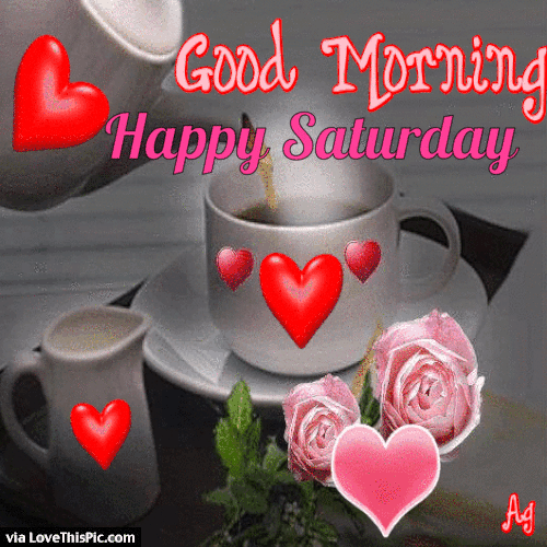 Saturday Morning Coffee Mug With Heart GIF