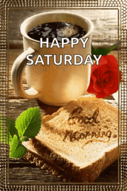 Saturday Morning Coffee With Toasted Bread GIF
