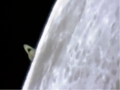 Saturn Rising From Moon GIF