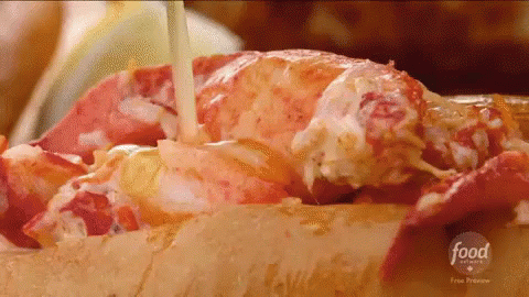 Saucy Butter Lobster Roll Food GIF