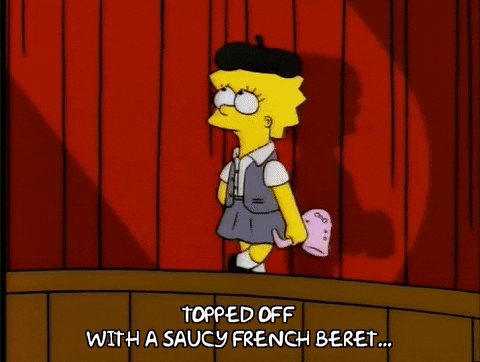 Saucy French Beret Lisa Simpson GIF