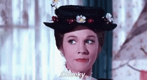 Saucy Mary Poppins Putting On Her Coat GIF