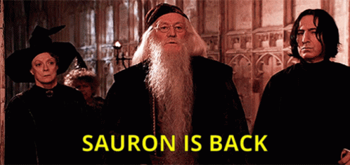 Sauron Is Back Poster with Group of People