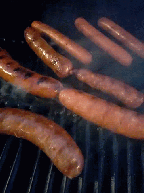 Sausage Being Grilled GIF