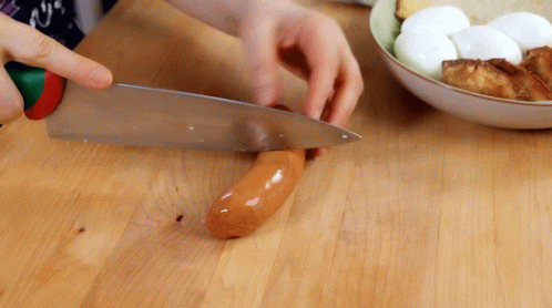 Sausage Cut Into Pieces GIF