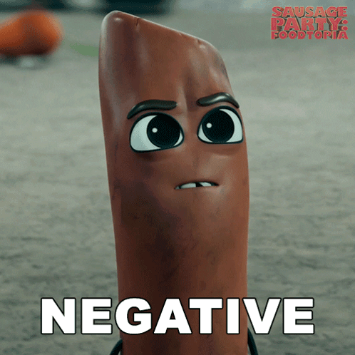 Sausage Party Saying Negative GIF