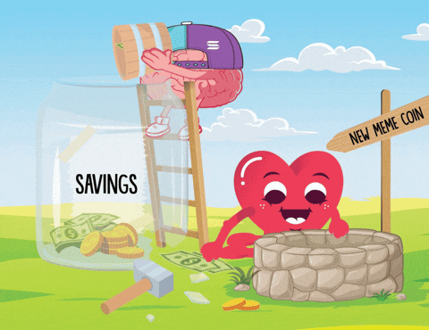 Save Money Animated Brain And Heart GIF
