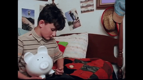 Save Money Boy Holding Piggy Bank GIF