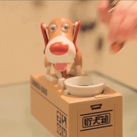 Save Money Cute Modern Dog Bank GIF