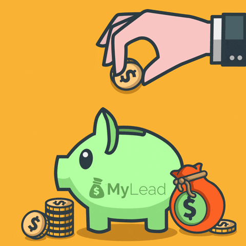 Save Money Green Piggy Bank With Coins GIF