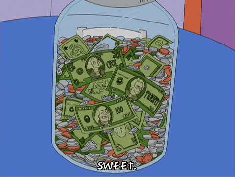 Save Money Jar Of Cash The Simpsons GIF