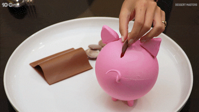Save Money Melissa Leong Coin Into Piggy Bank GIF