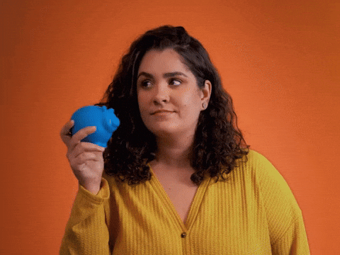Save Money Woman Shaking Piggy Bank GIF