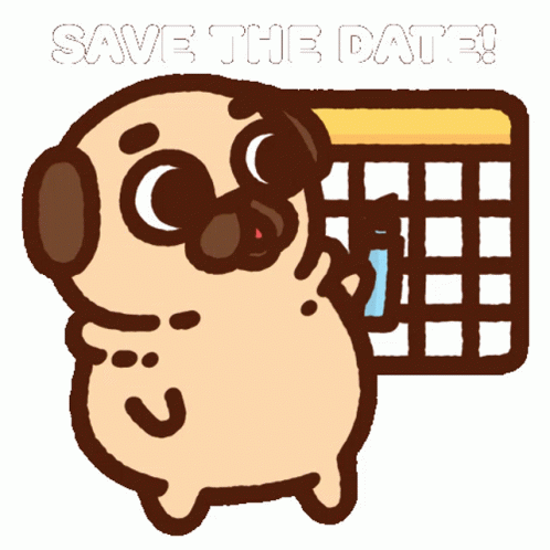 Save The Date Puglie Pug Marking Calendar GIF