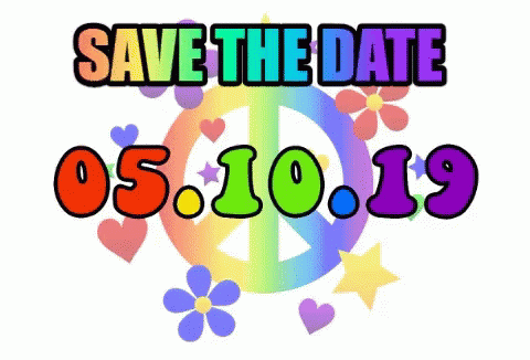 Save The Date Rainbow Color GIF