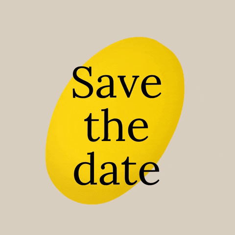 Save The Date Spinning Yellow Oval Shape GIF