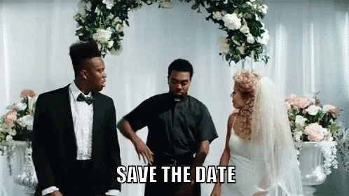 Save The Date Vibing Couple GIF