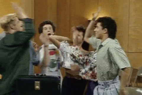 Saved By The Bell Team High Five GIF