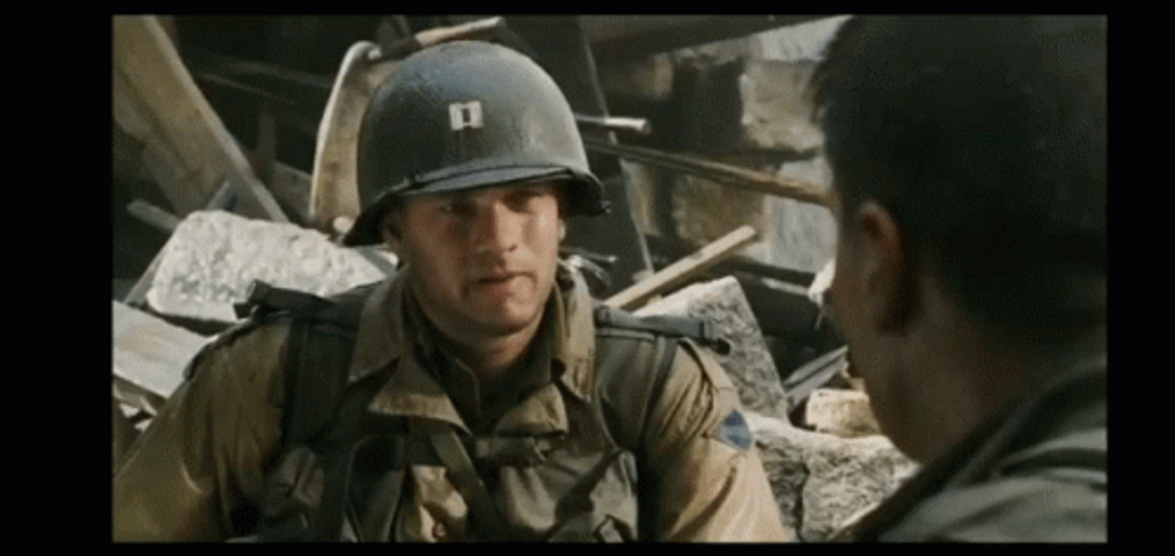 Saving Private Ryan Sitting While Talking GIF