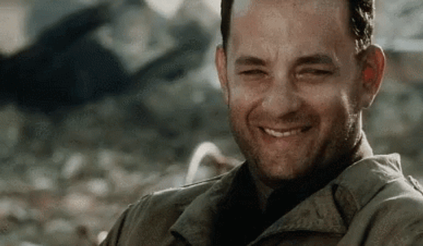 Saving Private Ryan Tom Hanks Laughing GIF