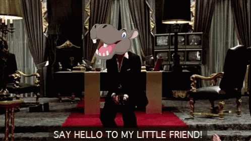 Say Hello To My Little Friend Hippopotamus Head GIF