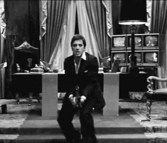 Say Hello To My Little Friend Gun Shoot GIF
