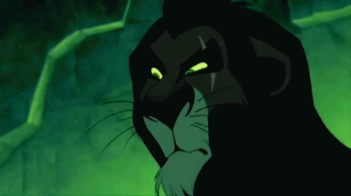 Scar From Lion King With Glowing Eyes In Dark GIF