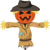 Scarecrow Halloween Party Sticker GIF