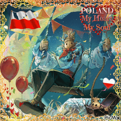 Scarecrow on Swing Poland My Heart My Soul