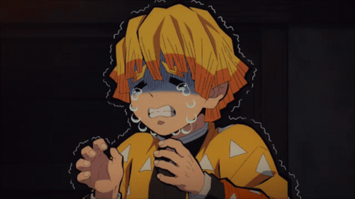 Scared Crying Demon Slayer Zenitsu GIF