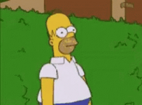 Scared Homer Disappearing On The Leaves Plants GIF